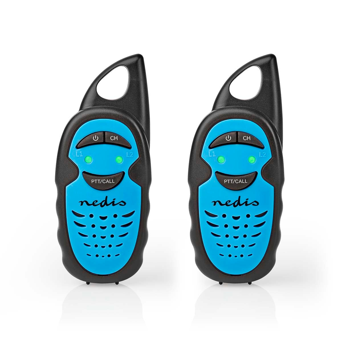 Walkie Talkie Set | 2 handsets | Up to 3 km | Frequency channels: 3 | PTT | Up to 3 hours | Blue / Black