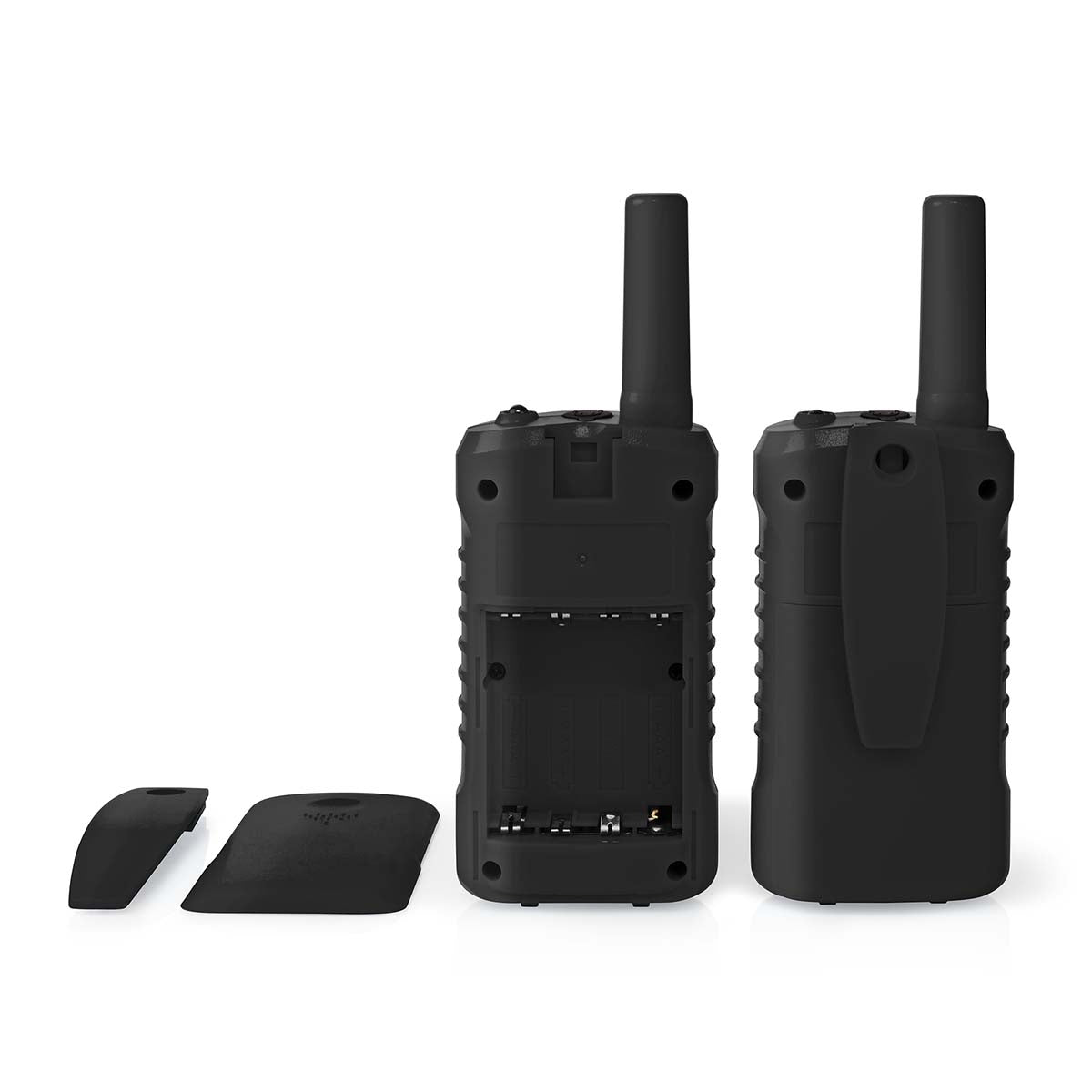 Walkie Talkie Set | 2 handsets | Up to 6 km | Frequency channels: 8 | PTT / VOX | Up to 3 hours | Headphone jack | 2 Headset | Black