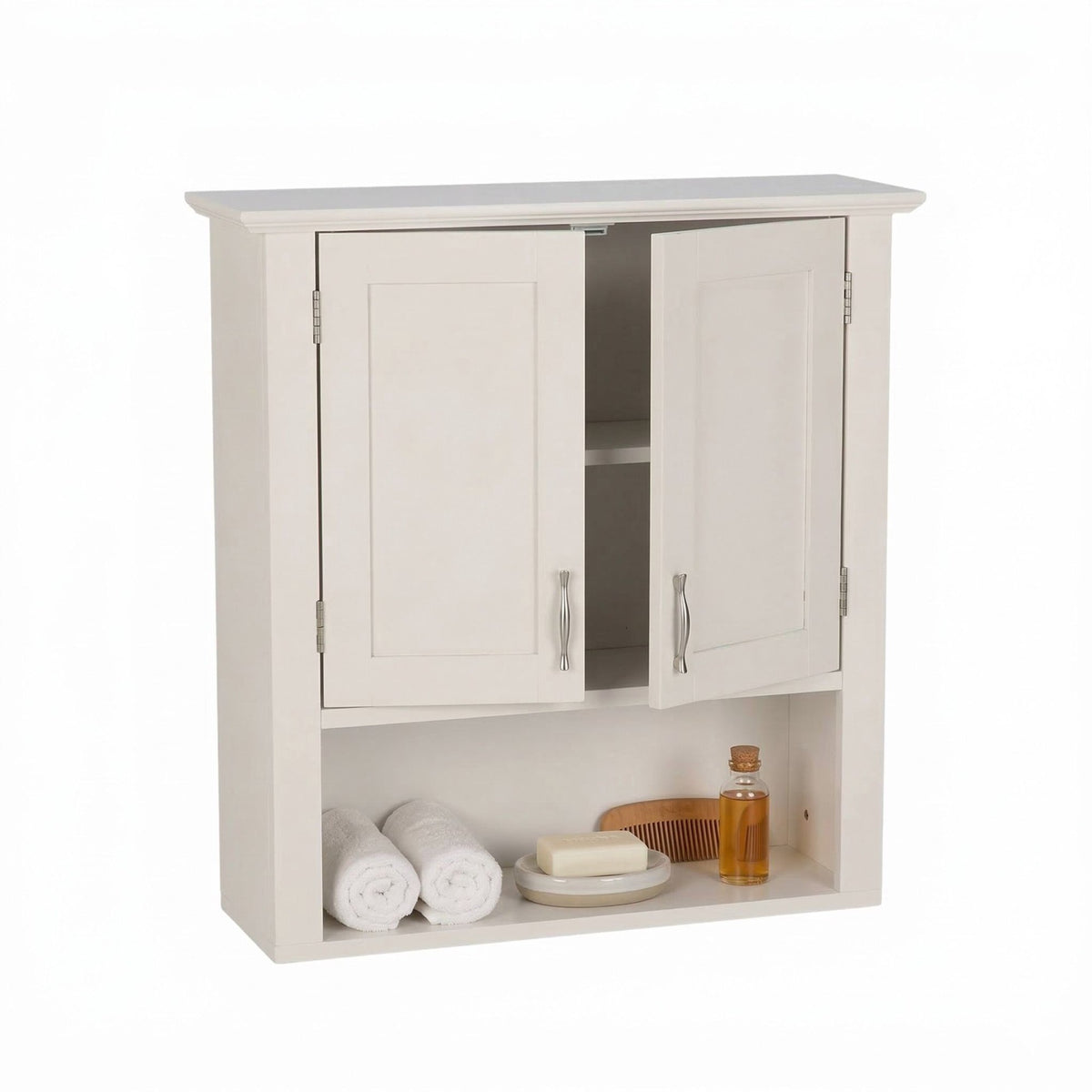 Wall Cabinet with 3 Compartments for Bathroom or Kitchen