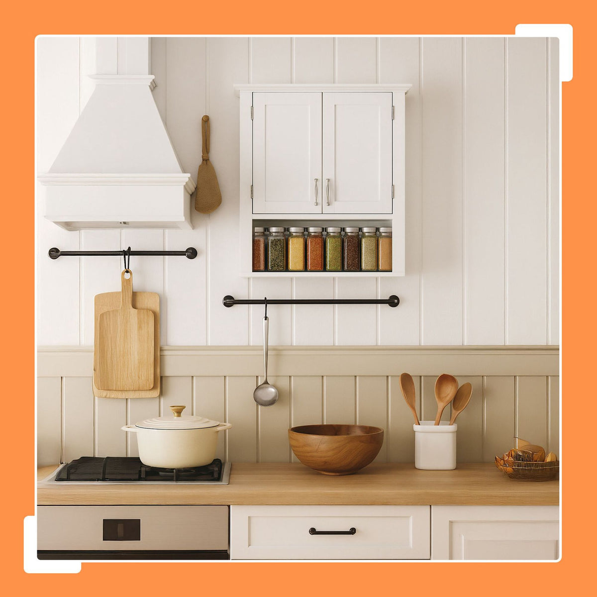 Wall Cabinet with 3 Compartments for Bathroom or Kitchen