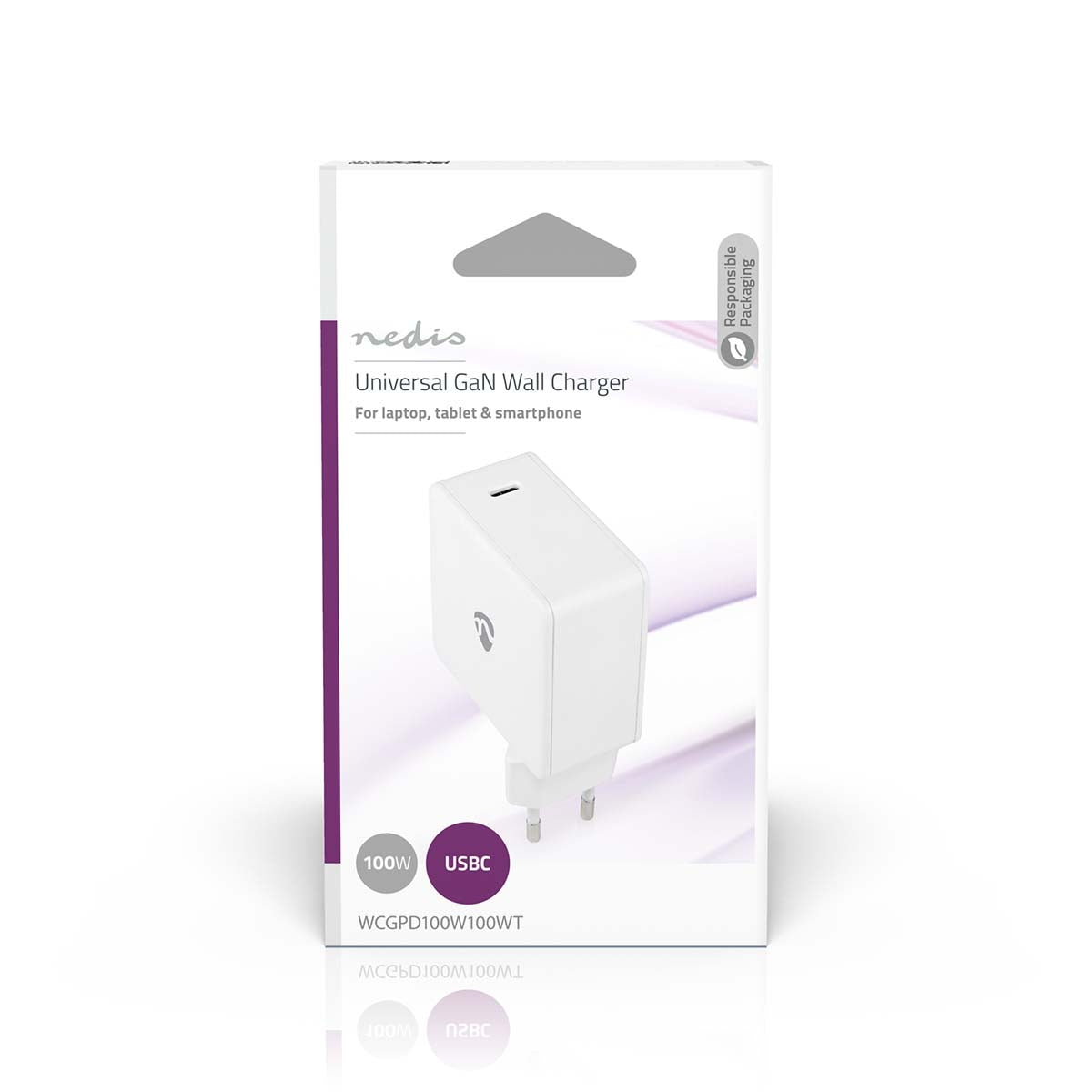 Wall Charger | 100 W | GaN | Fast charging function | 3.0 / 5.0 A | Number of outputs: 1 | USB-C™ | Automatic selection of Voltage