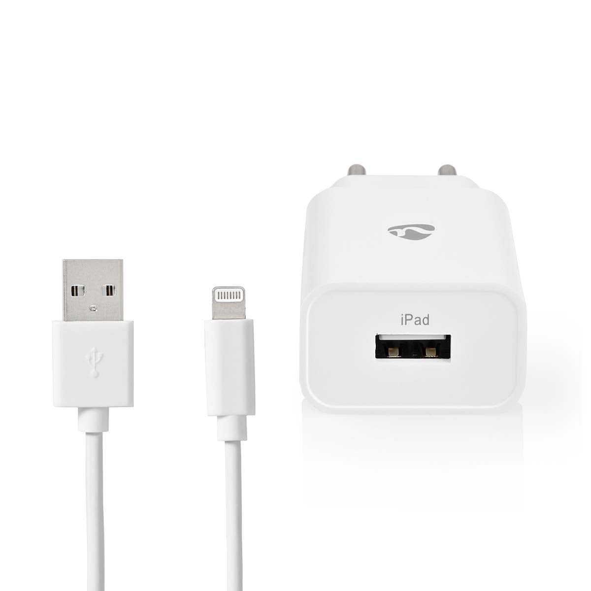 Wall Charger | 12 W| Fast charging function | 1x 2.4 A A | Number of outputs: 1 | USB-A | Lightning 8-Pin (Loose) Cable | 1.00 m | Single Voltage Output