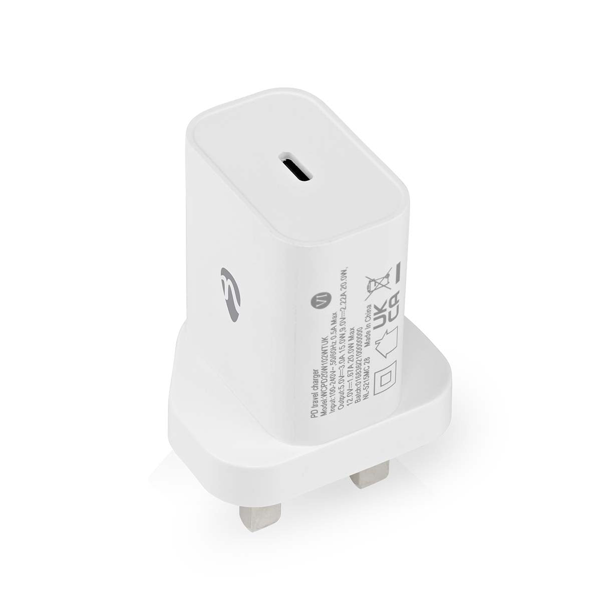 Wall Charger | 20 W| Fast charging function | 1.67 A / 2.22 A / 3.0 A | Number of outputs: 1 | USB-C™ | Automatic selection of Voltage
