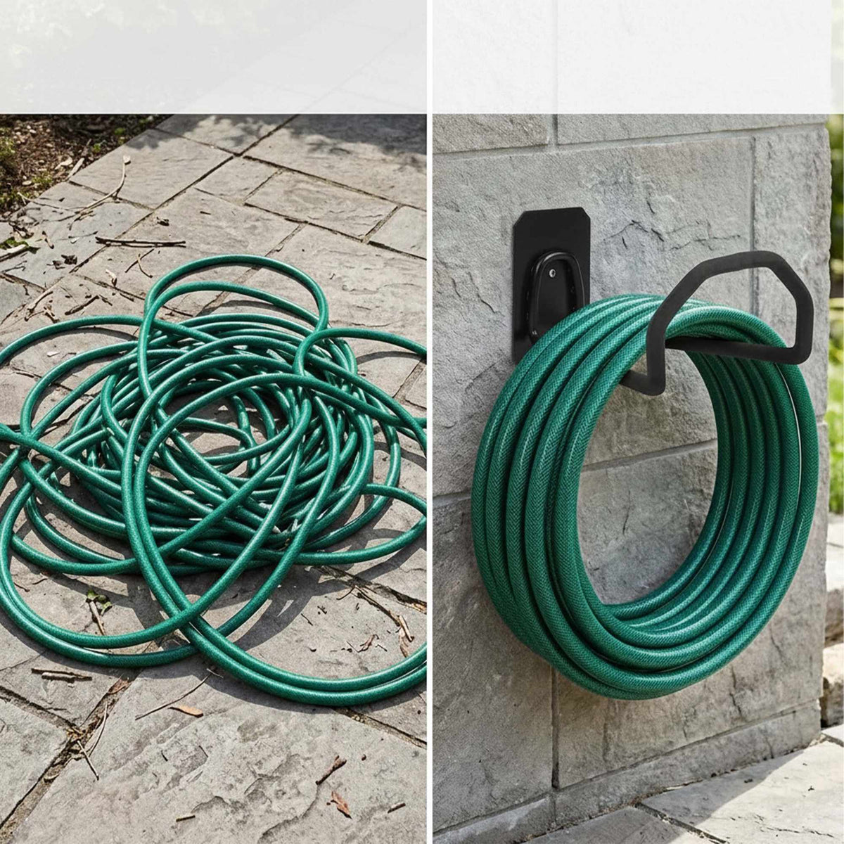 Wall Hose Holders, Set of 2 – Black, Heavy-Duty Iron