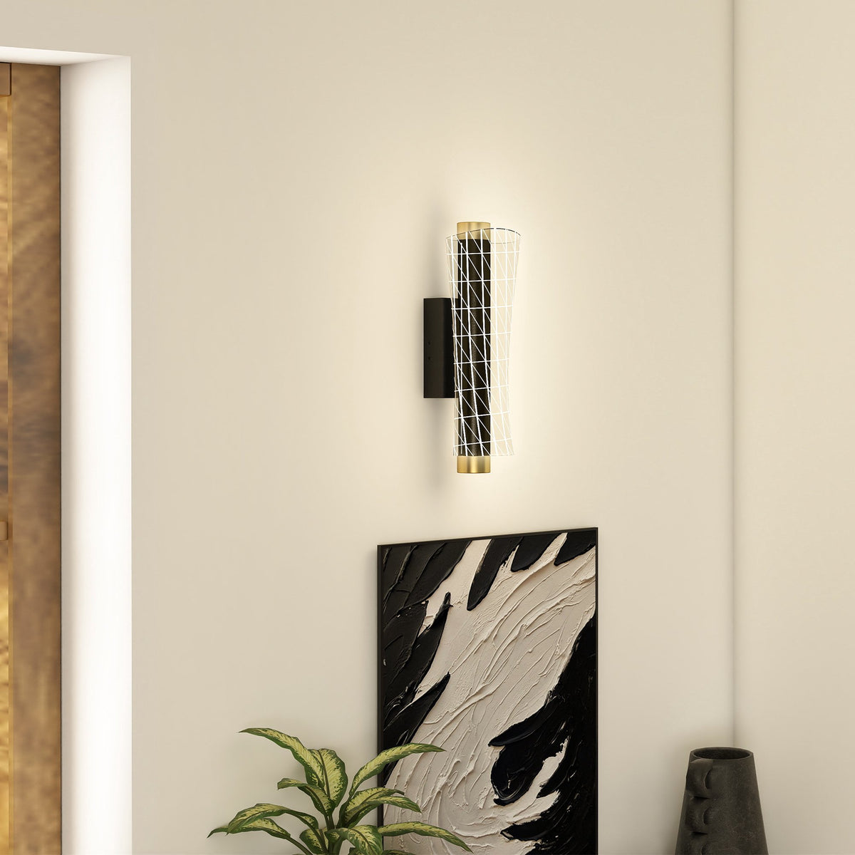 Wall Lamp Set, Geometric Design, 3 Light Colors, 9W LED