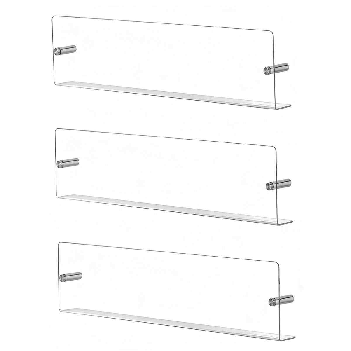 Wall Magazine Holders, Set of 3 – Acrylic, Metal, M Size