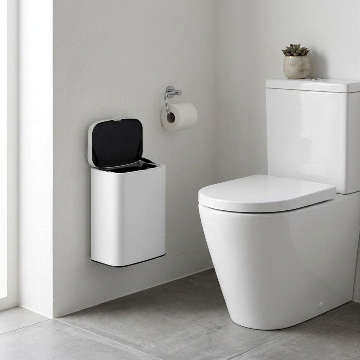 Wall-Mount Bin, White, 8L – Kitchen & Bathroom Use