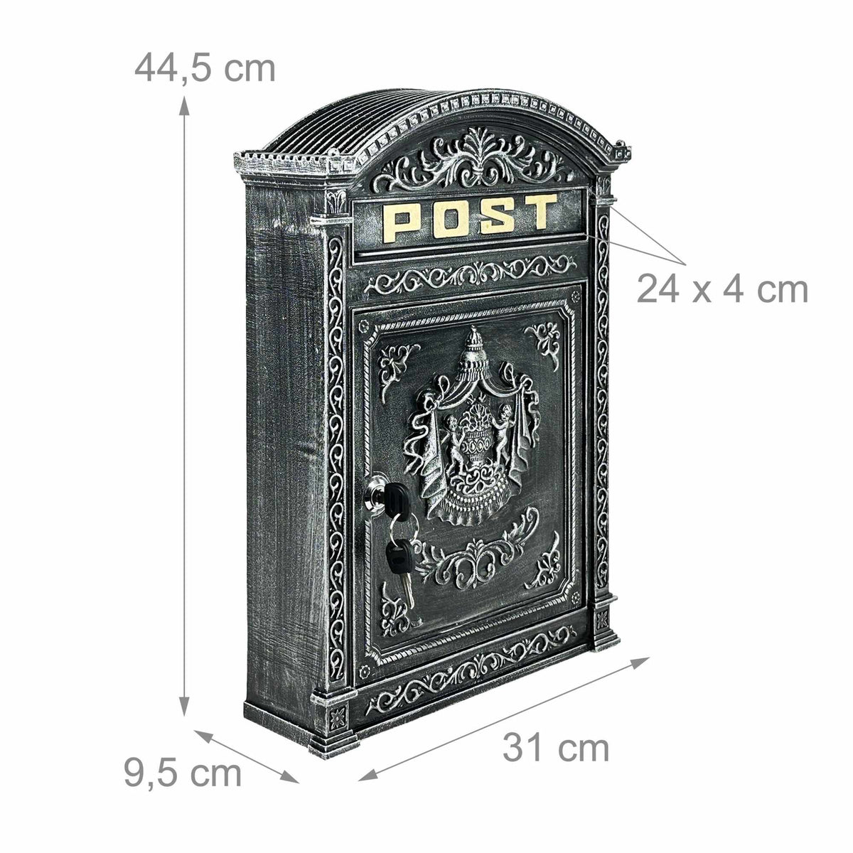Wall-Mount Mailbox – Antique Style, Wide A4 Slot