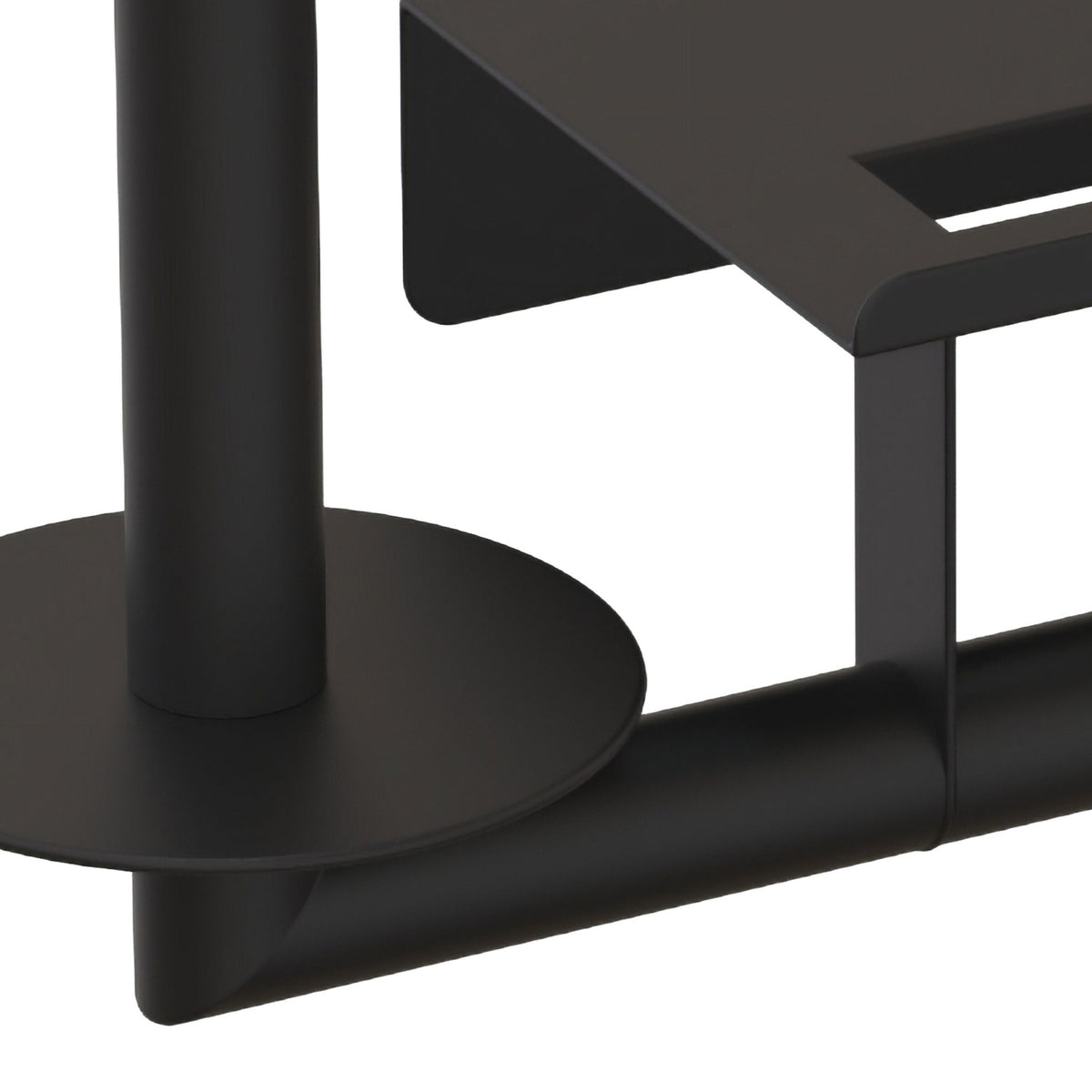Wall-Mount Metal Toilet Roll Holder with Shelf