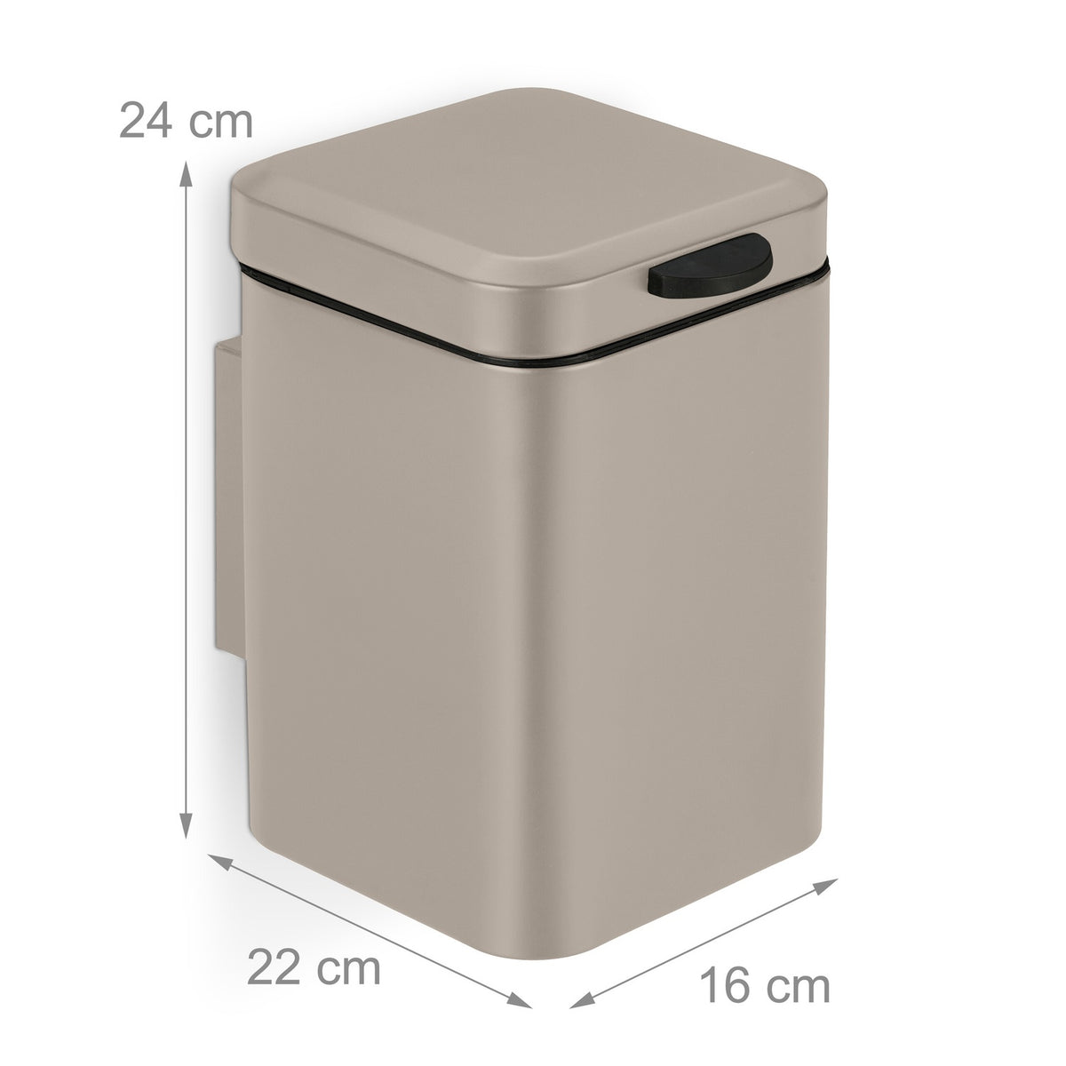 Wall Mounted Bathroom Bin, 3L, Automatic Close