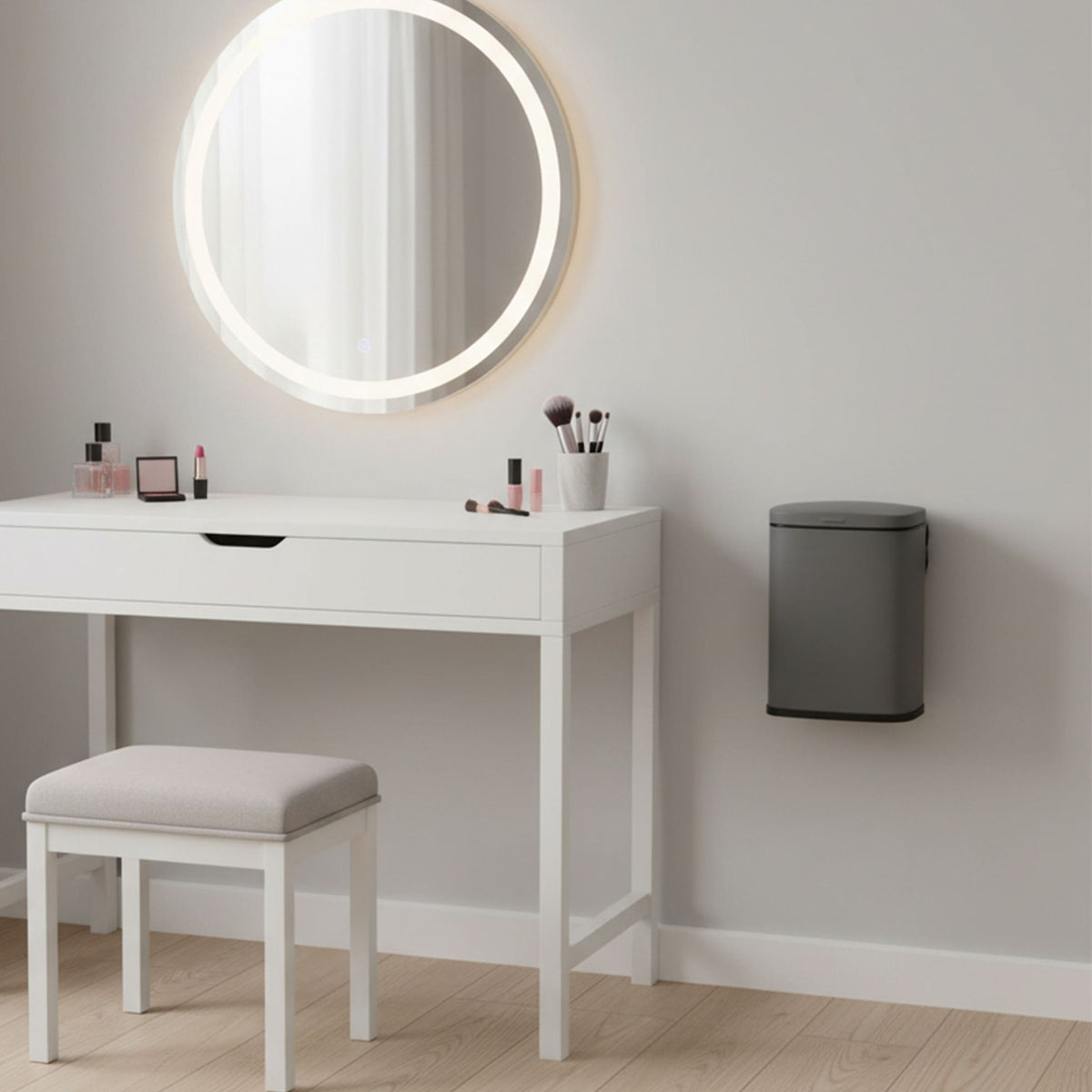 Wall-Mounted Bathroom Bin, 3L, Soft-Close Lid