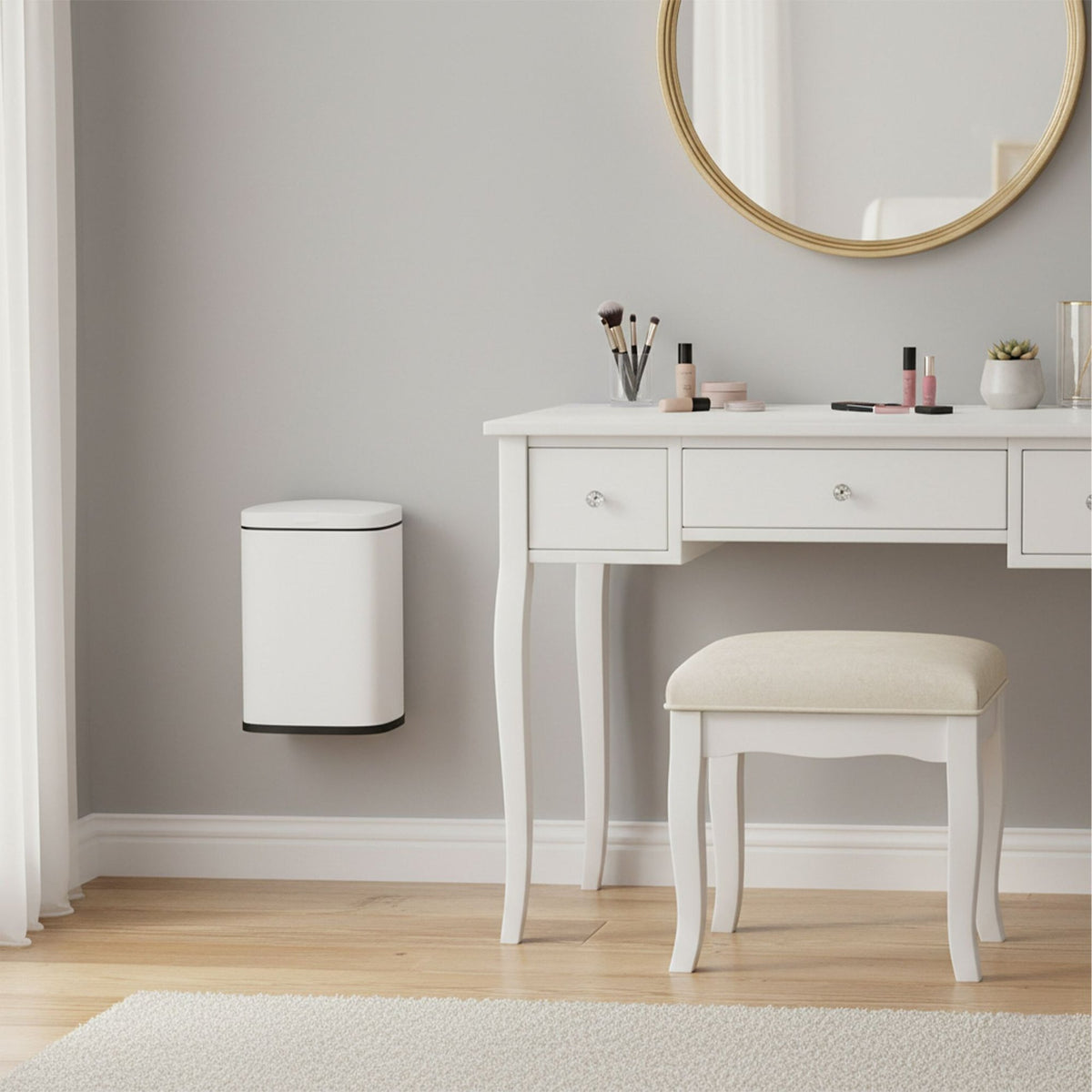 Wall-Mounted Bathroom Bin, 3L, Soft-Close Lid