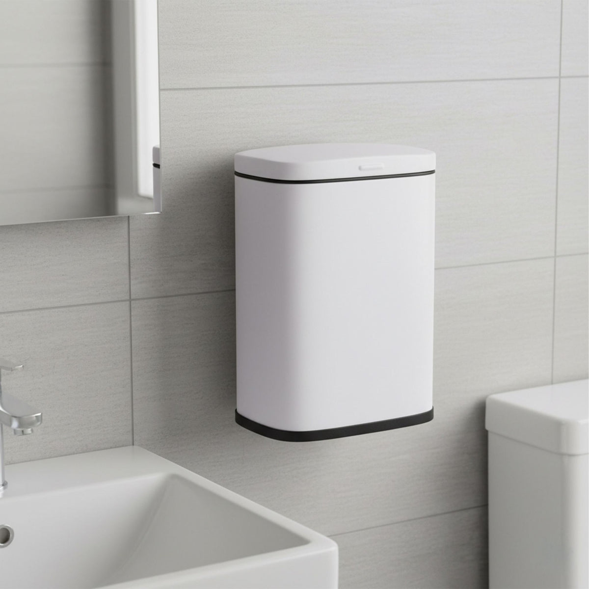 Wall-Mounted Bathroom Bin, 3L, Soft-Close Lid