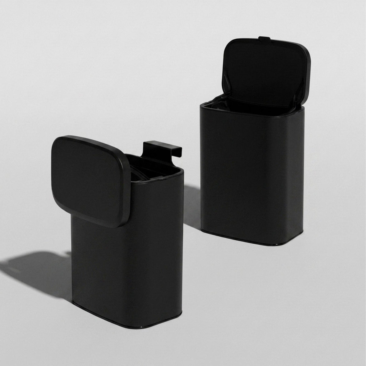 Wall-Mounted Black Waste Bin, 8L Capacity