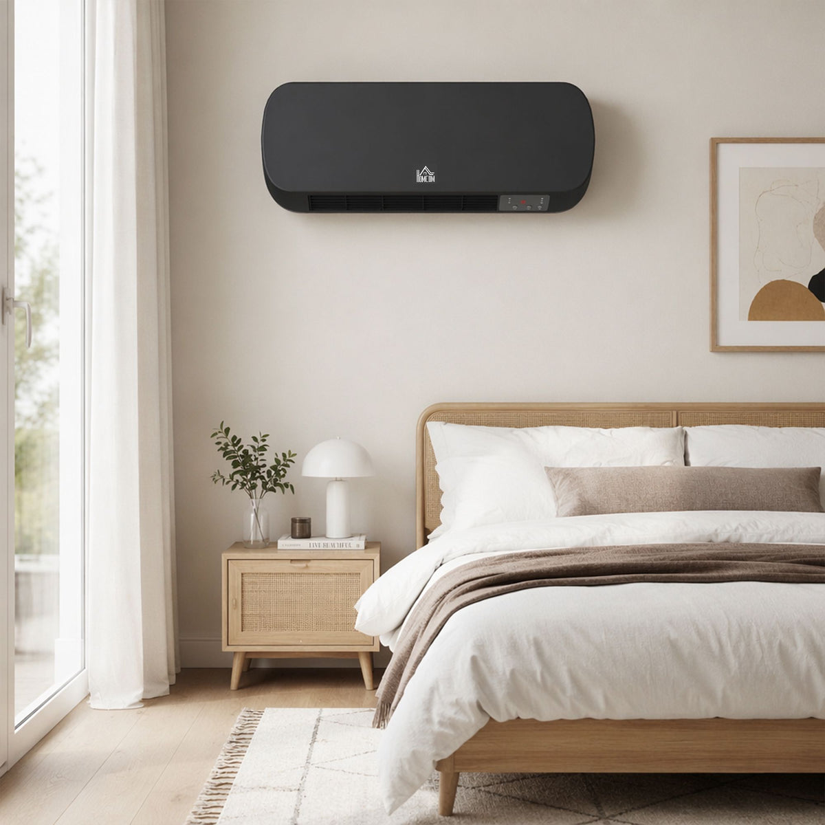 Wall-Mounted Ceramic Heater 2000W with Remote & Timer