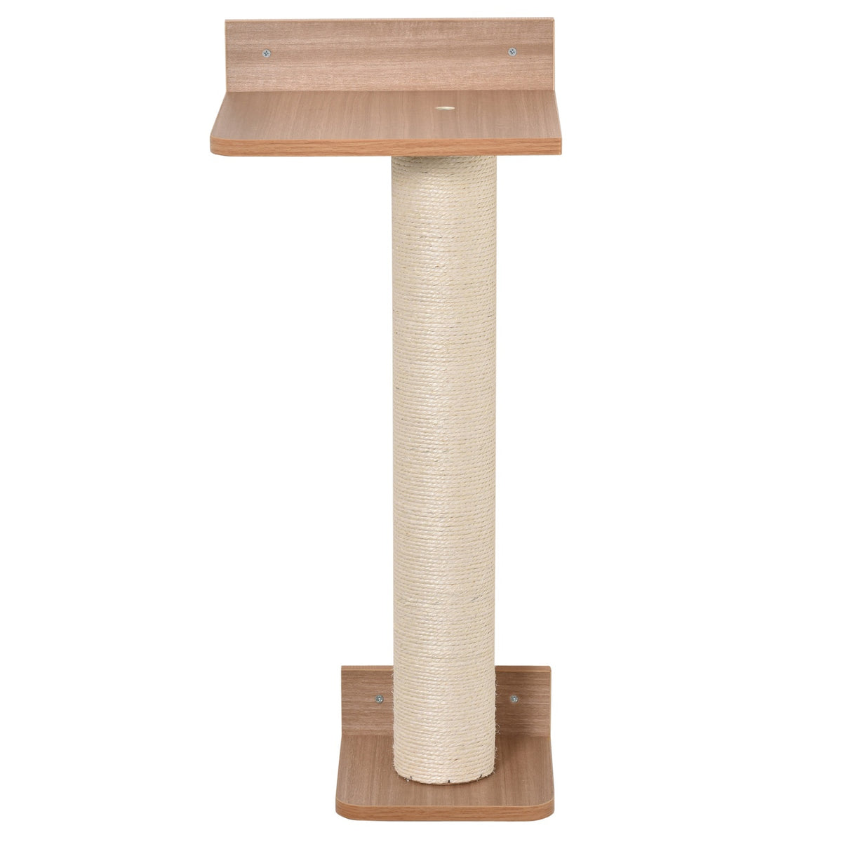Wall-Mounted Climbing Tree For Cats Scratching Post With Cat Boards, Sisal Covering, Natural, 30X27.5X63Cm