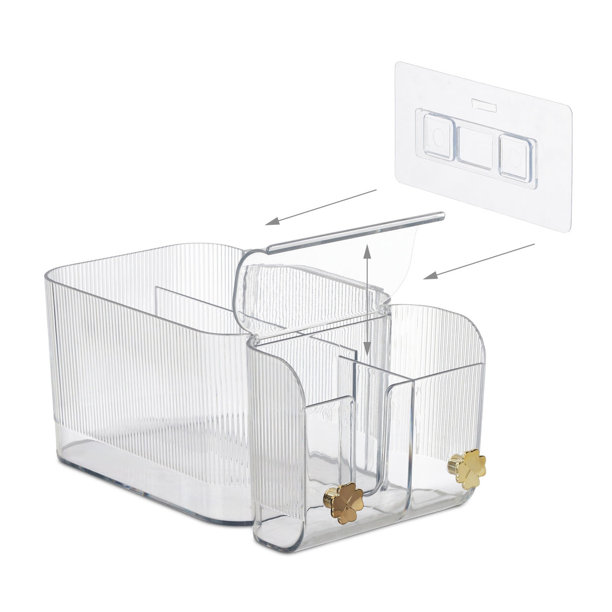 Wall-Mounted Cosmetics Organizer with Hooks