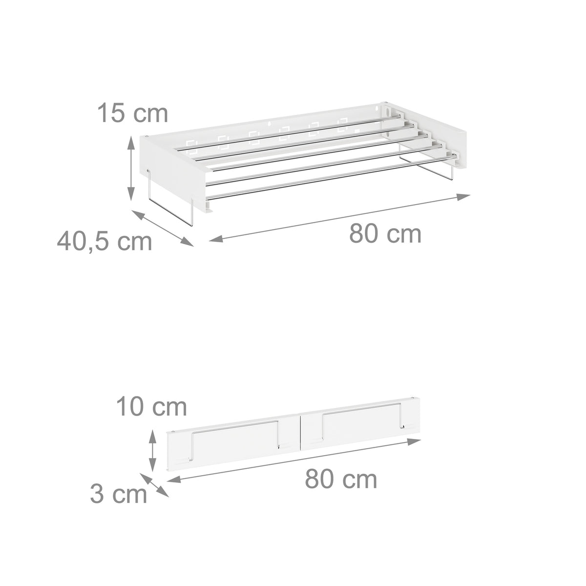 Wall-Mounted Foldable Clothes Drying Rack with Towel Rails