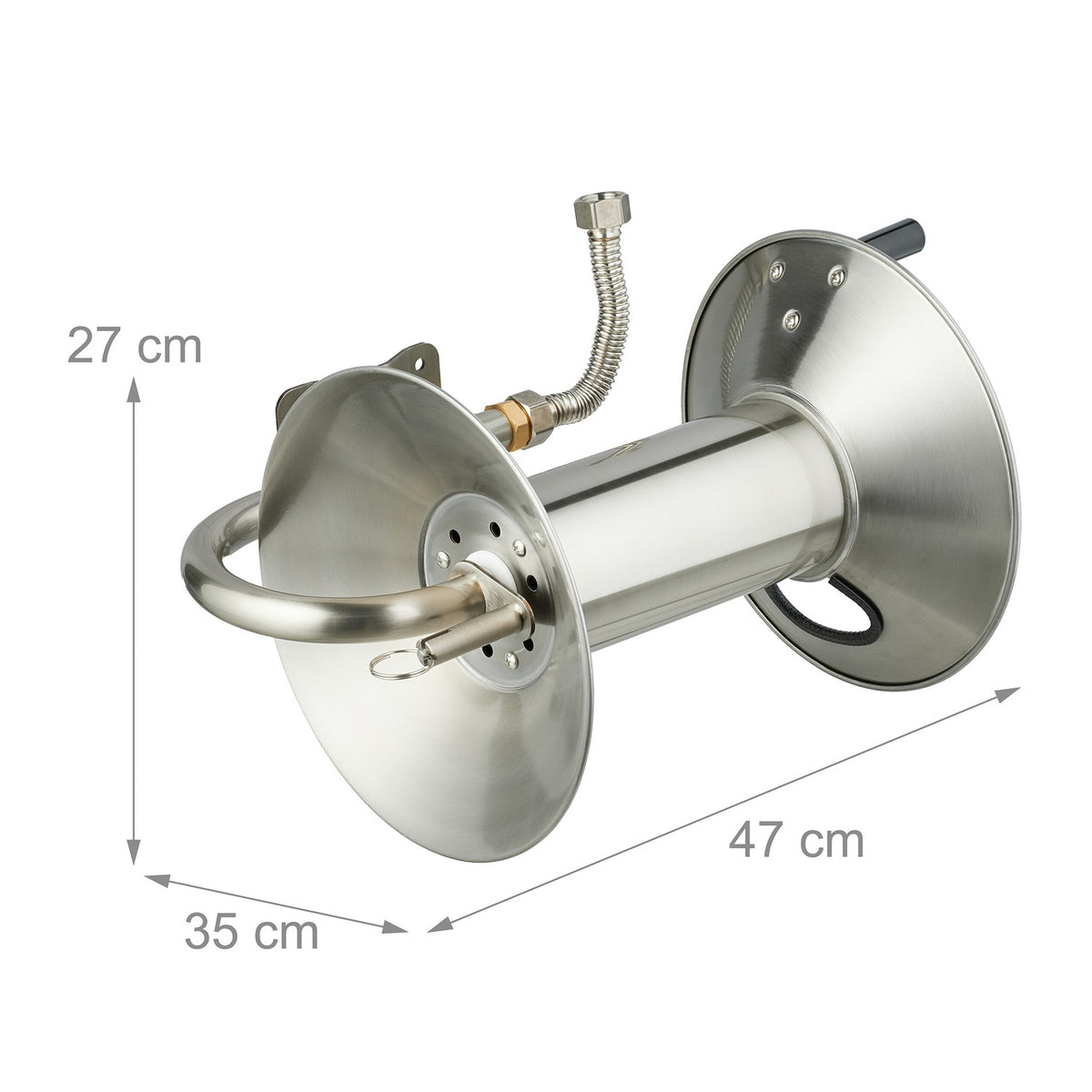 Wall-Mounted Garden Hose Reel with Crank Handle