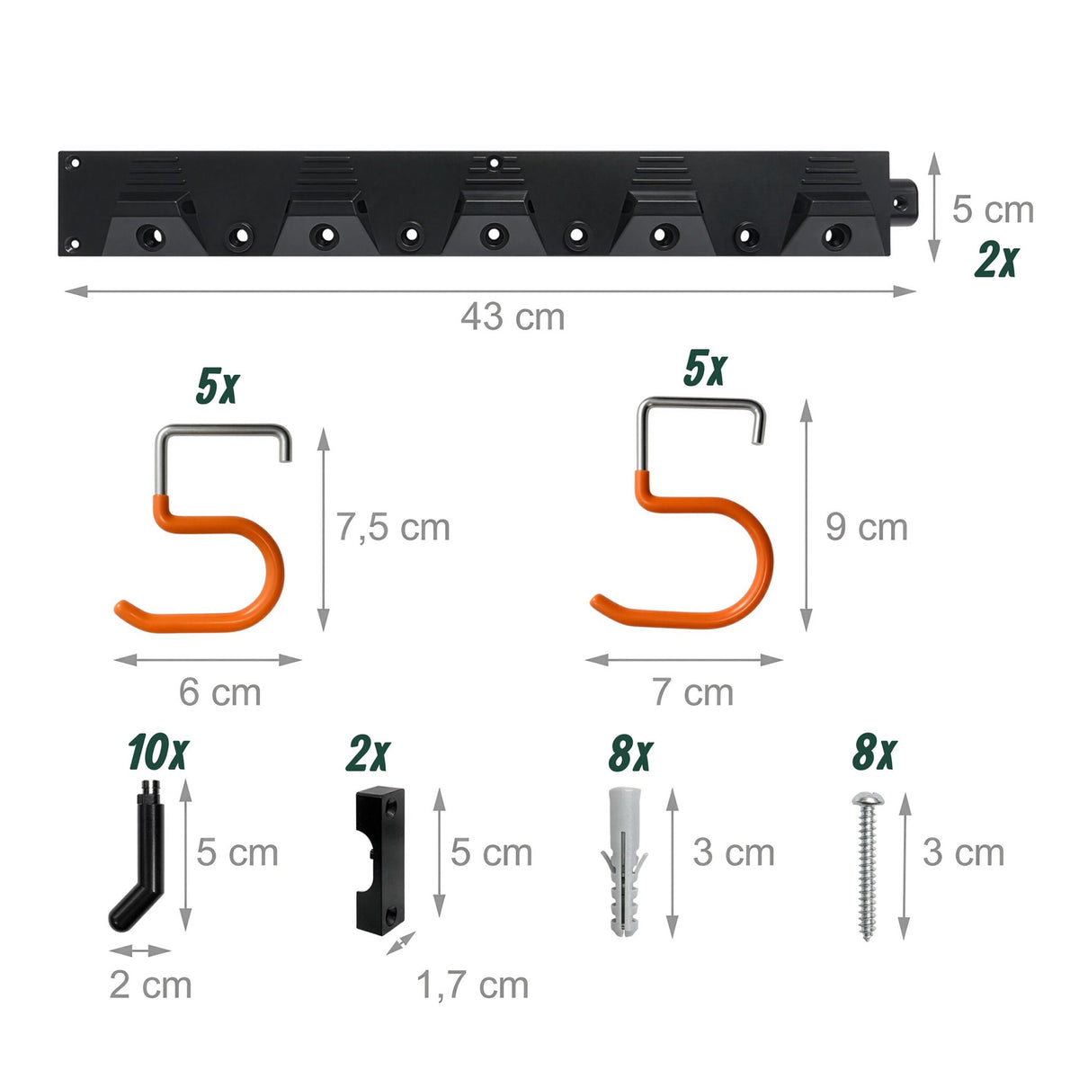 Wall-Mounted Garden Tool Holder for Garage and Workshop