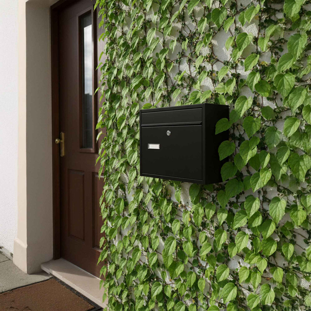Wall-Mounted Horizontal Mailbox with Lock & Nameplate