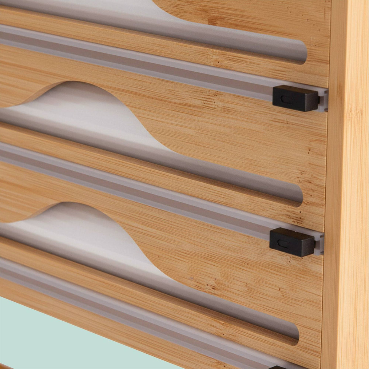 Wall-Mounted Kitchen Roll and Foil Dispenser with Cutter