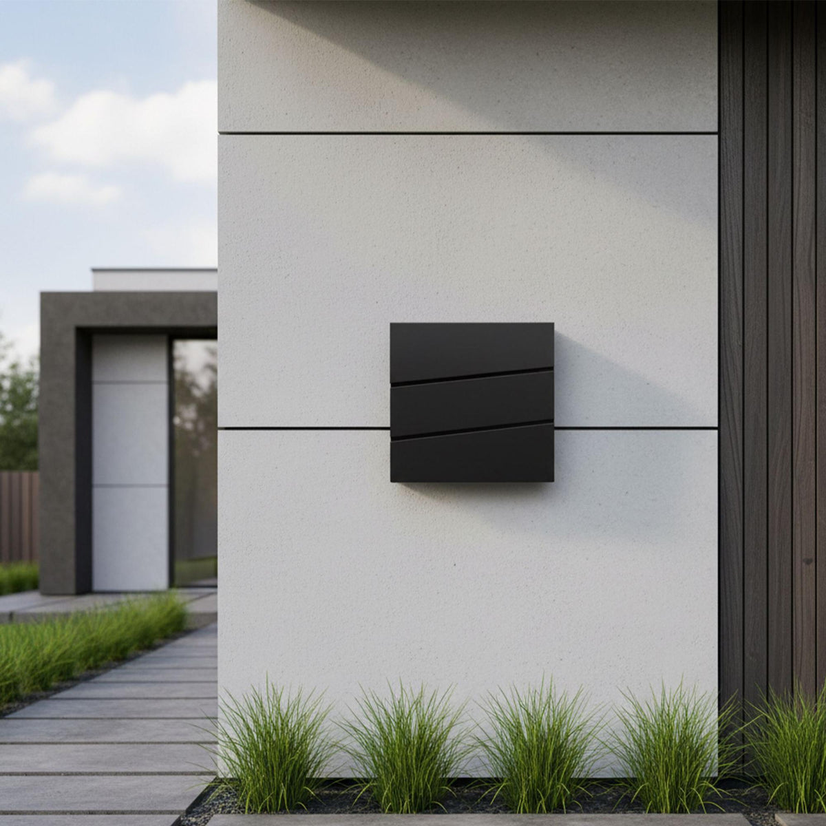 Wall-Mounted Letterbox with Magazine Holder, Rain Cover
