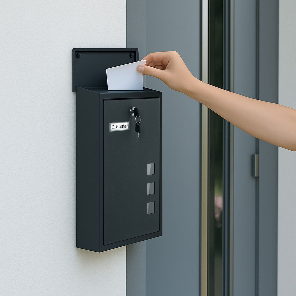 Wall-Mounted Letterbox with Viewing Windows