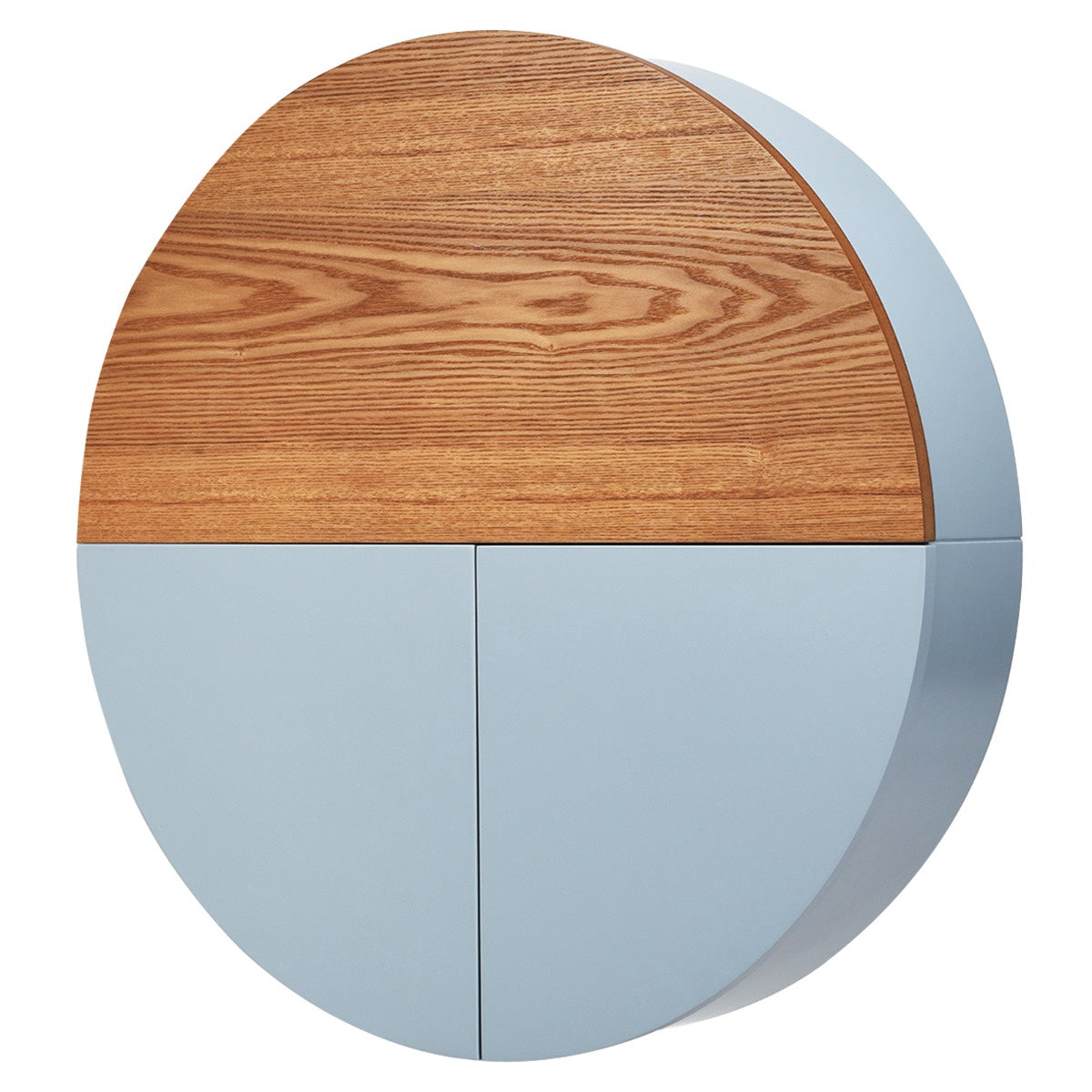 Wall-Mounted Round Dressing Table, Mirror, Shelves, 72 cm