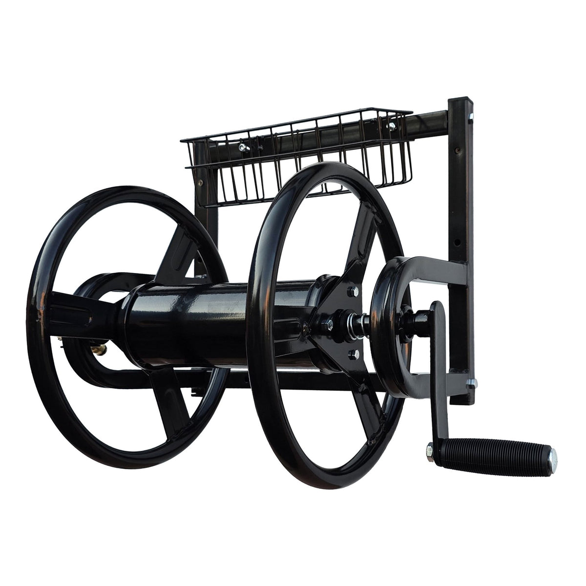 Wall-Mounted Stainless Hose Reel with Crank