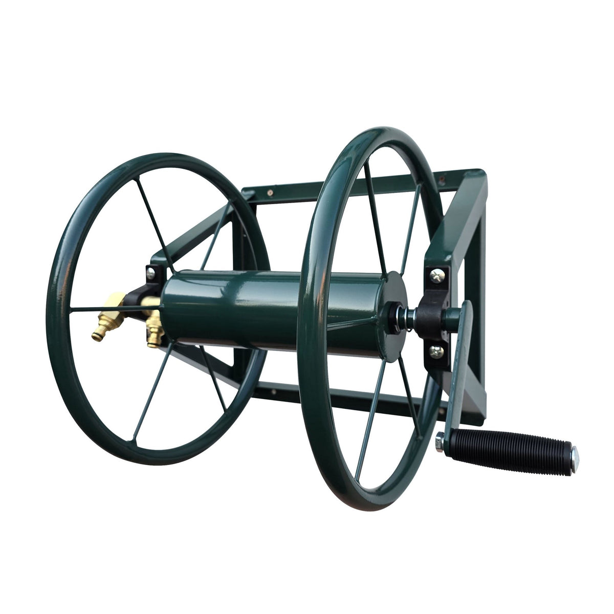 Wall-Mounted Stainless Steel Hose Reel with Adapter