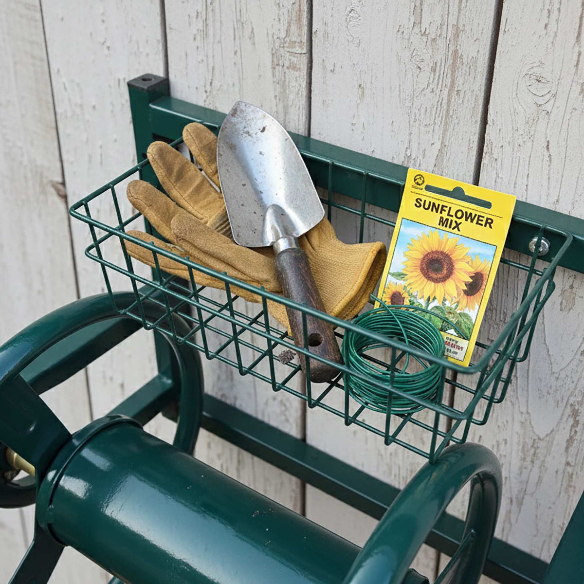 Wall-Mounted Stainless Steel Hose Reel with Crank
