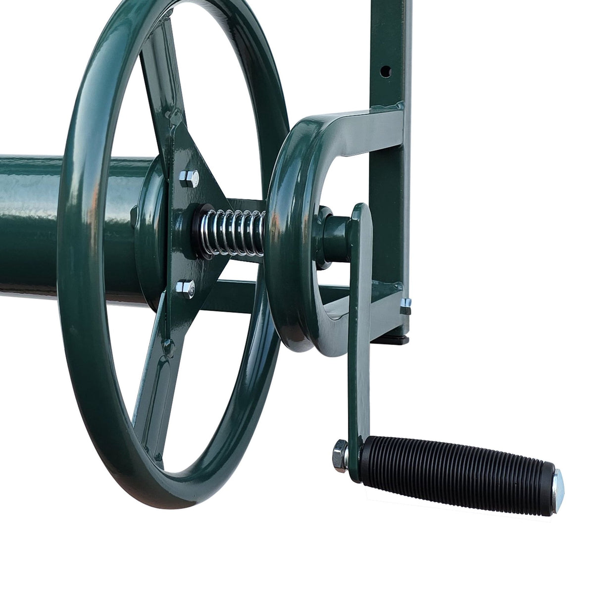 Wall-Mounted Stainless Steel Hose Reel with Crank