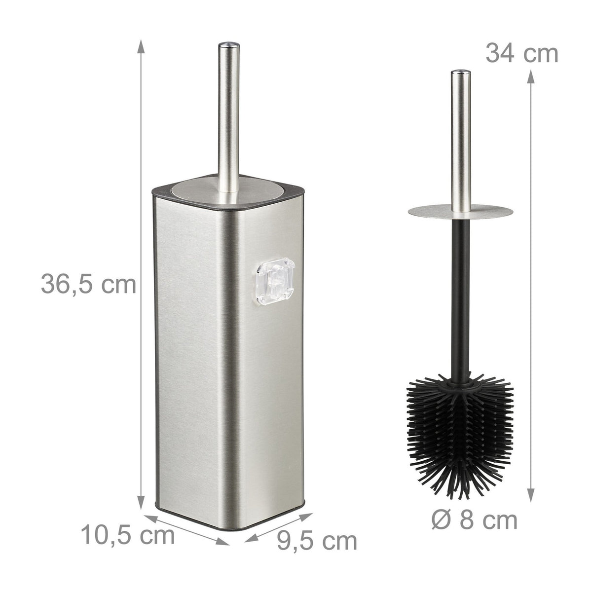 Wall-Mounted Toilet Brush Set, Flexible Head