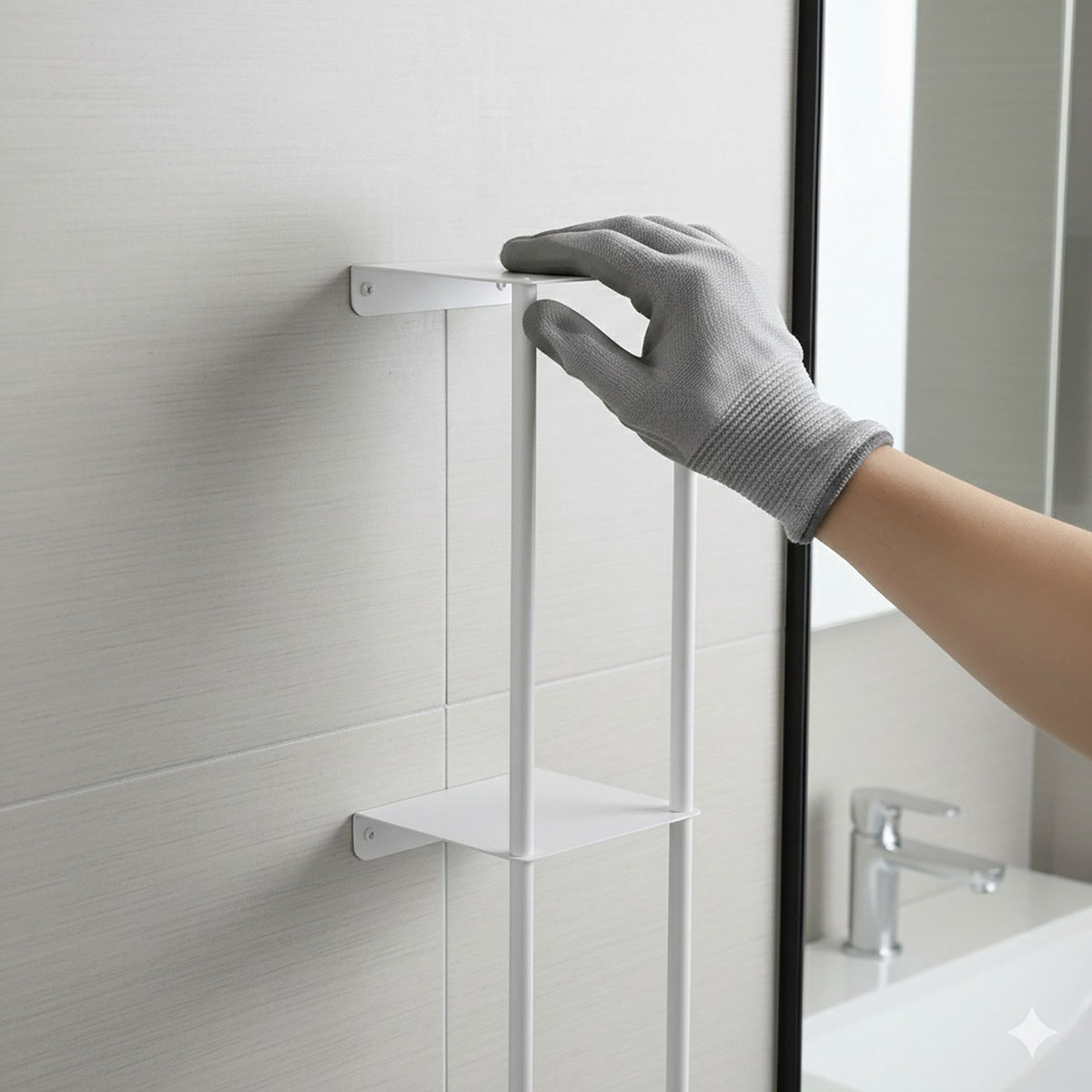Wall-Mounted Towel Rack with Shelf – Metal Storage