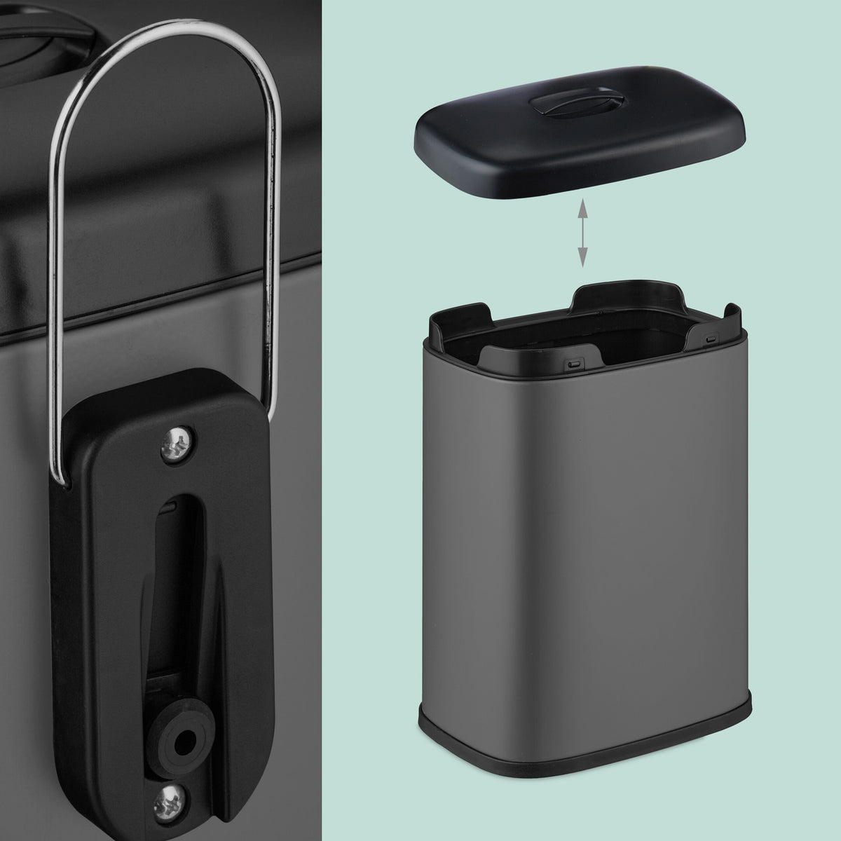 Wall-Mounted Waste Bin, 5L, Removable Lid
