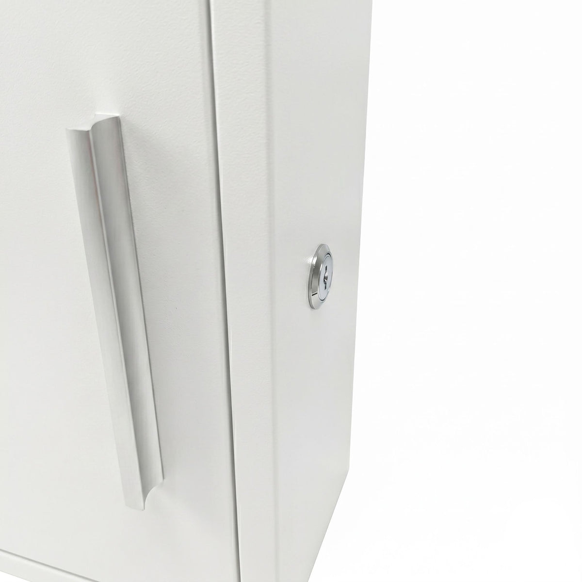 Wall-Mounted White Metal Mailbox with Lock