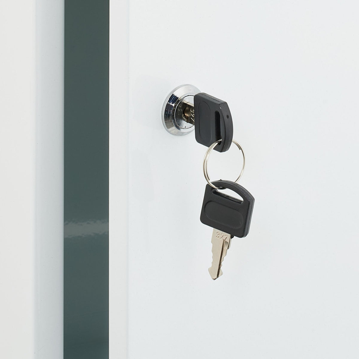 Wall-Mounted White Steel Medicine Cabinet with Lock