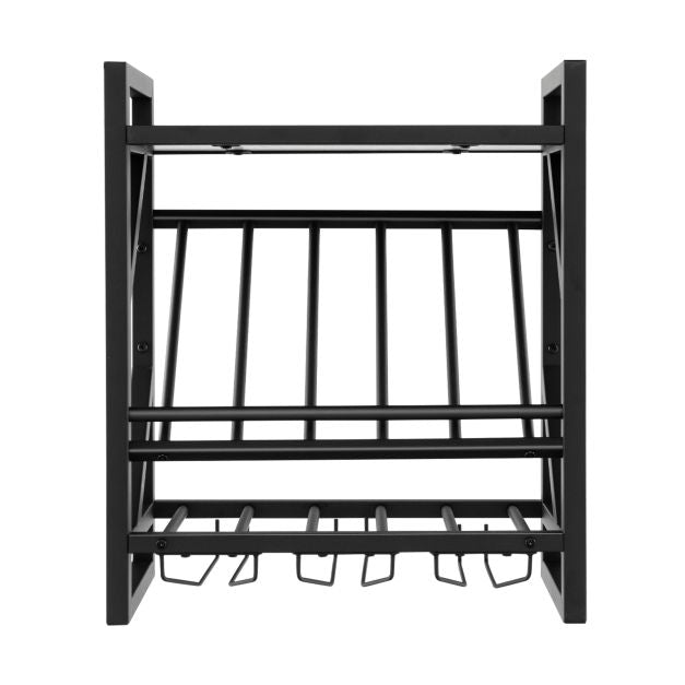 Wall-Mounted Wine Rack With Glass Holder, 10 Bottles, 12 Glasses