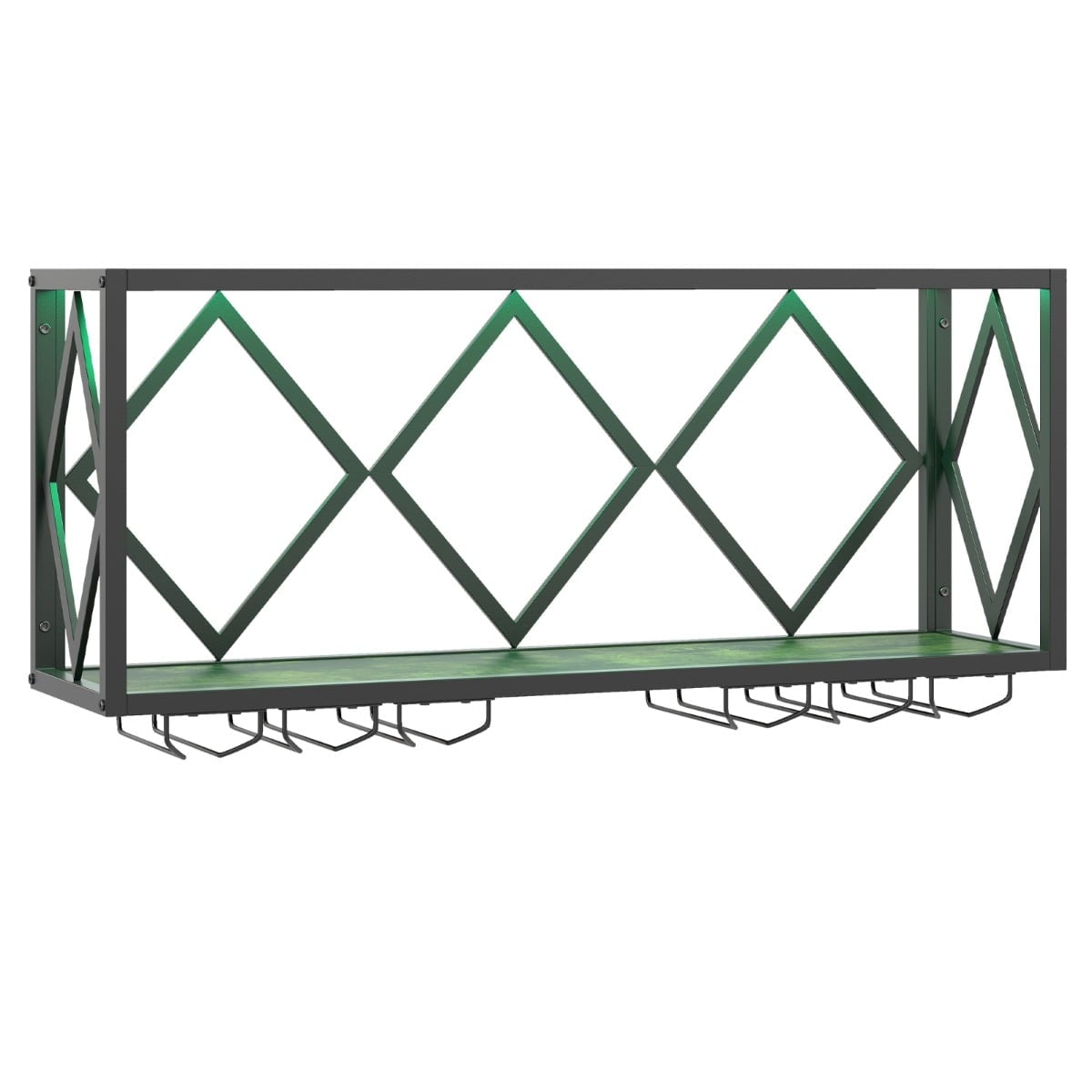 Wall-Mounted Wine Rack with LED & Glass Holders