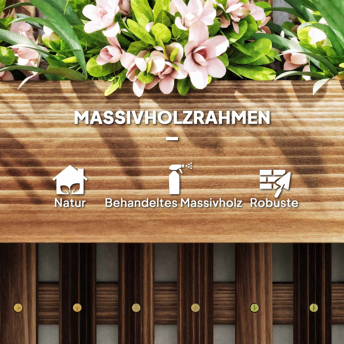 Wall-Mounted Wooden Planter Set, 60 x 16 x 80 cm