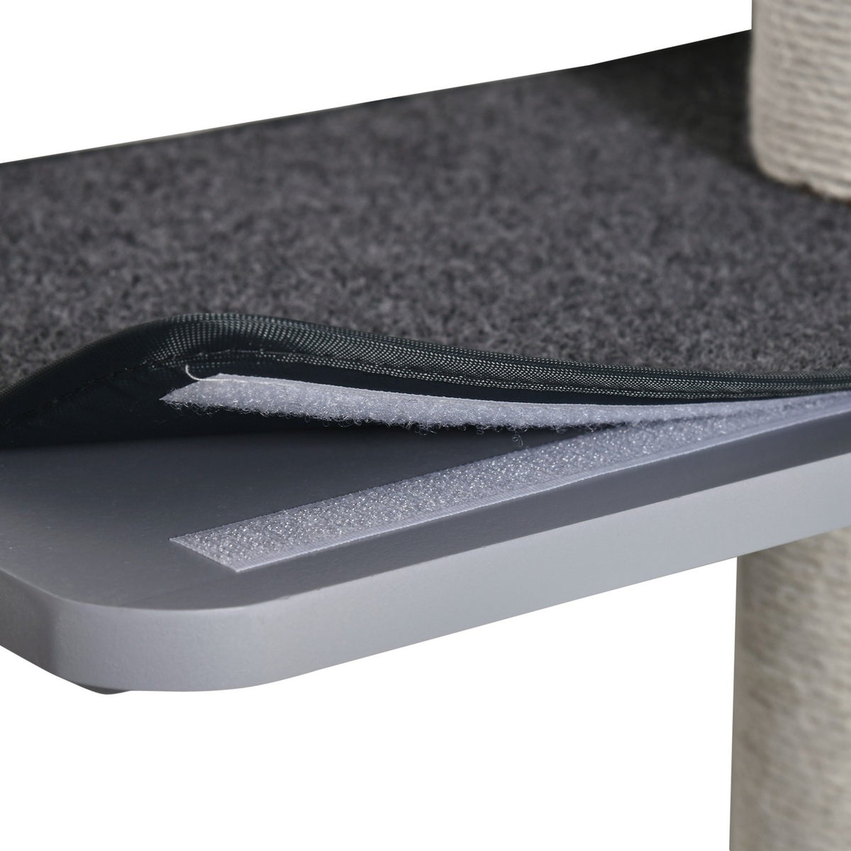 Wall Scratching Post Cat Climbing Wall Wall Mounted Wood Light Gray Beige 66X28X137Cm