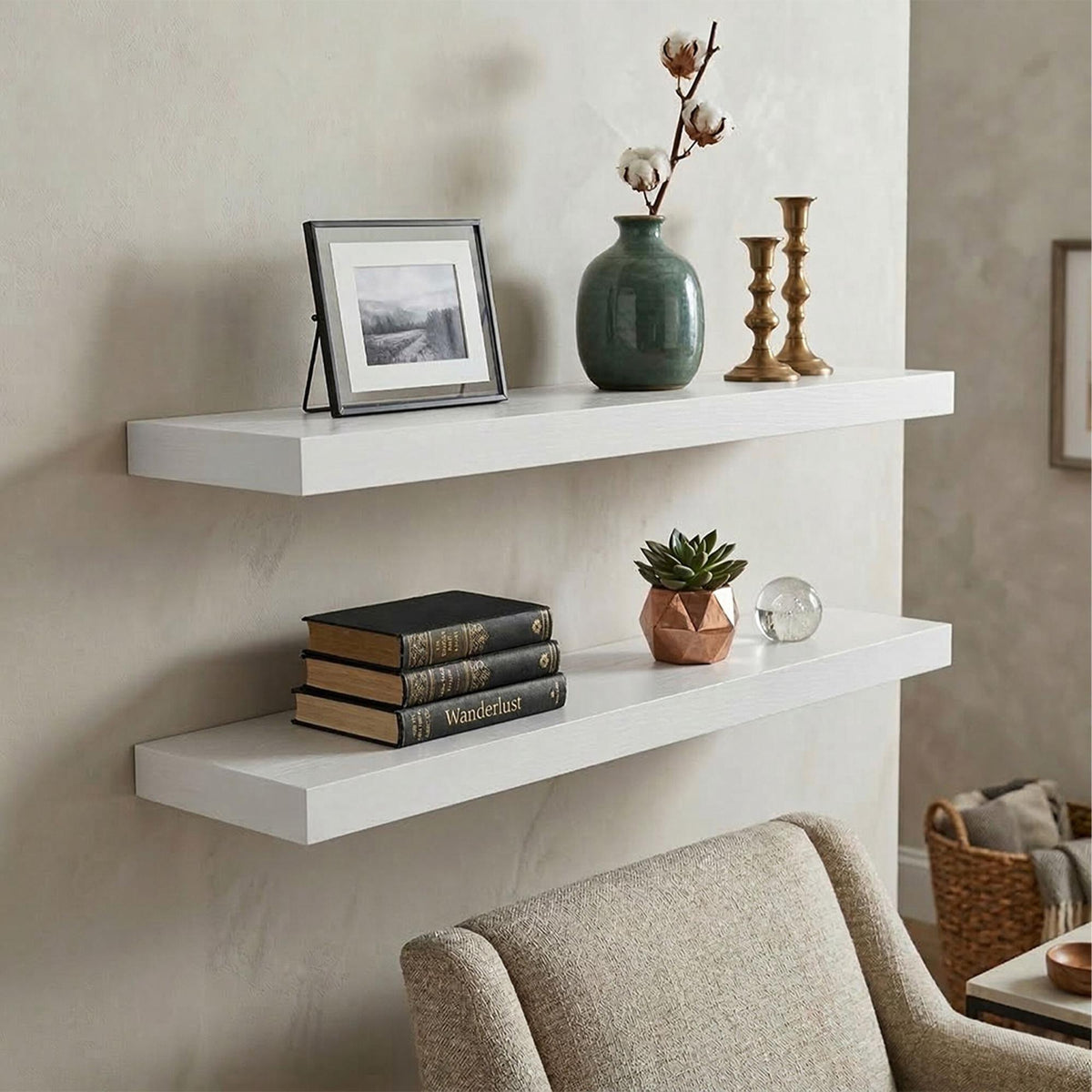 Wall Shelf with Metal Bracket – Living Room or Kitchen