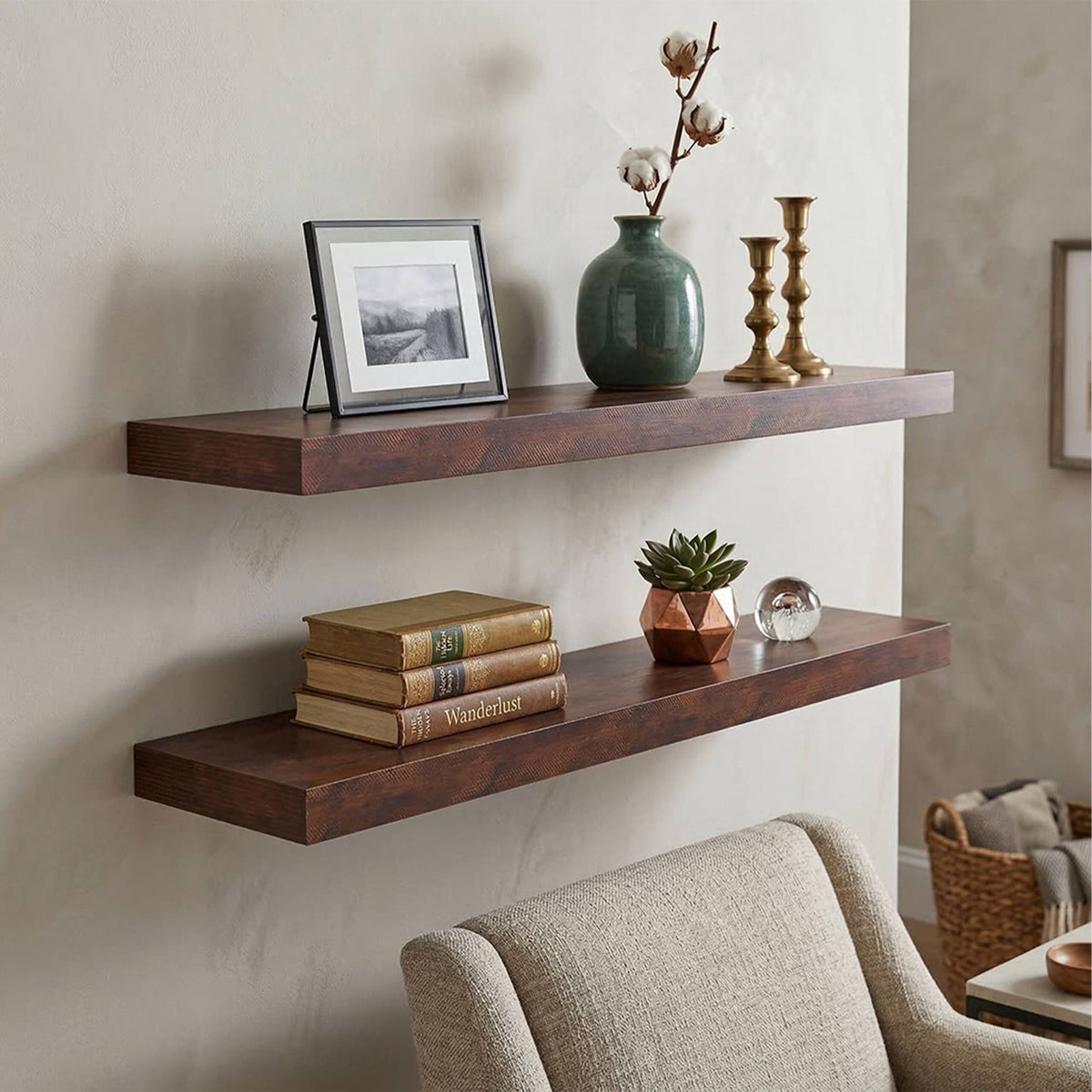 Wall Shelf with Metal Bracket – Living Room or Kitchen