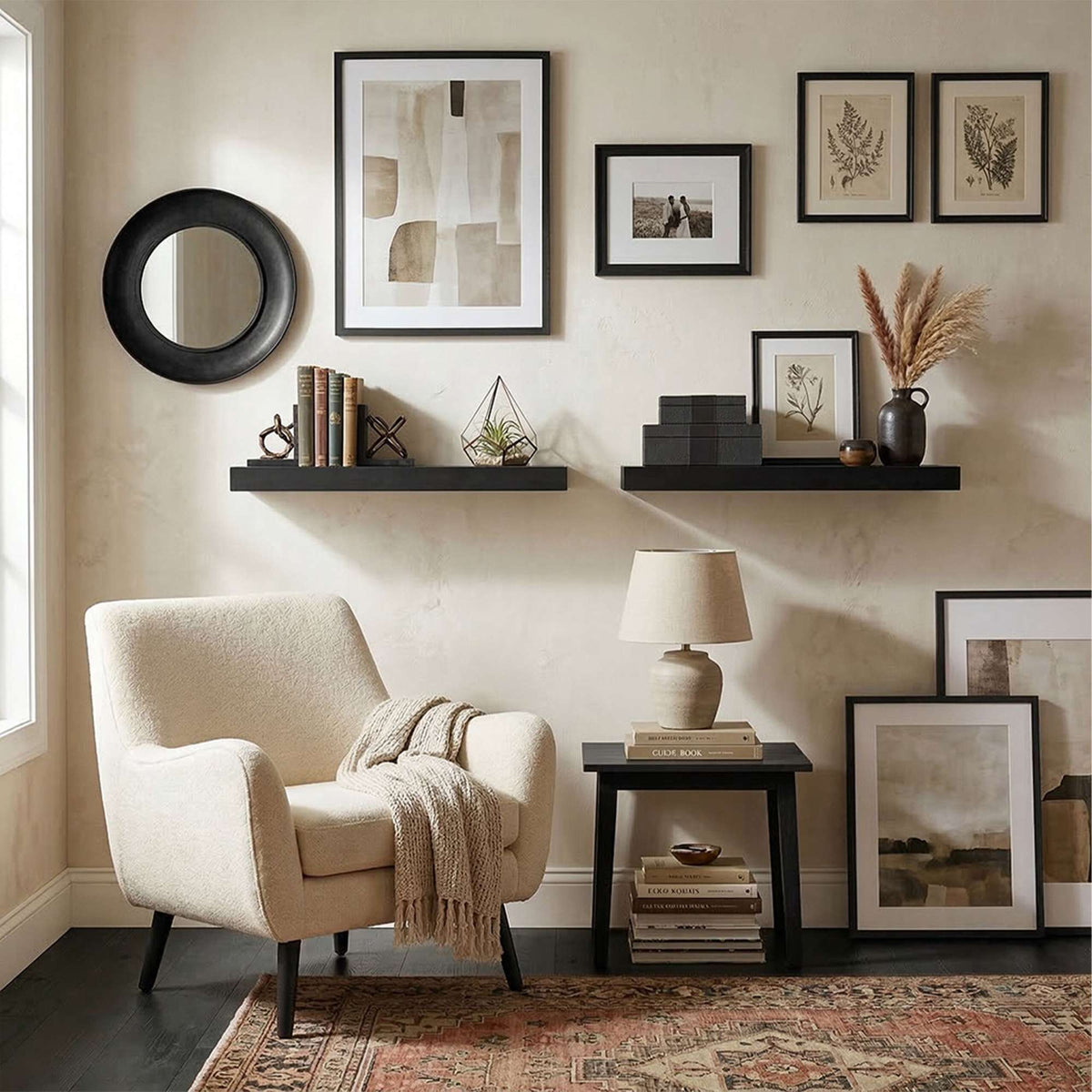 Wall Shelf with Metal Bracket – Living Room or Kitchen
