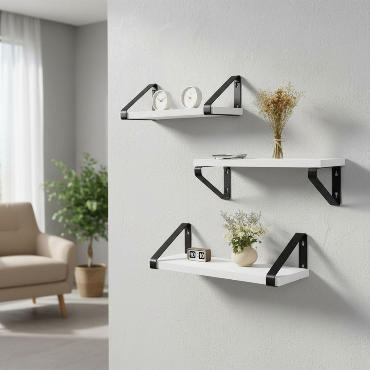 Wall Shelves – 3 Sizes for Living Room or Bedroom
