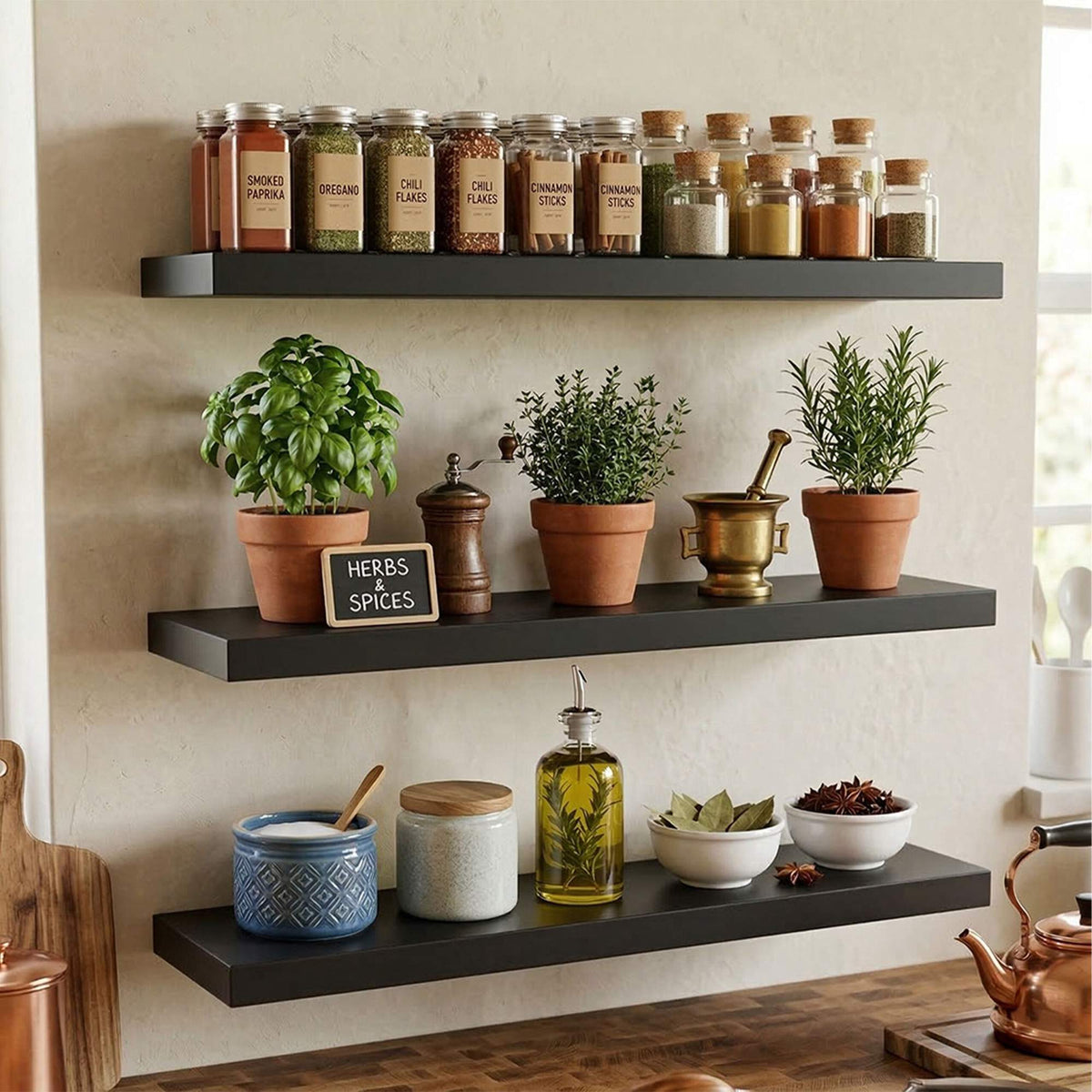 Wall Shelves Set of 3 – Hanging Display Shelves