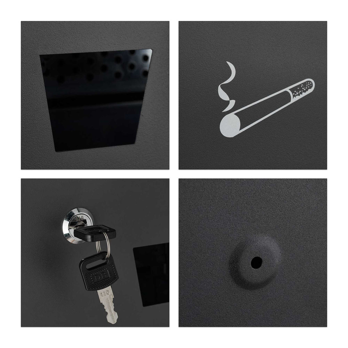 Wall ashtray for outdoor use