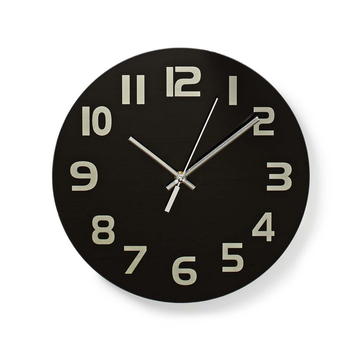 Wall clock | Diameter: 300 mm | Glass | Black