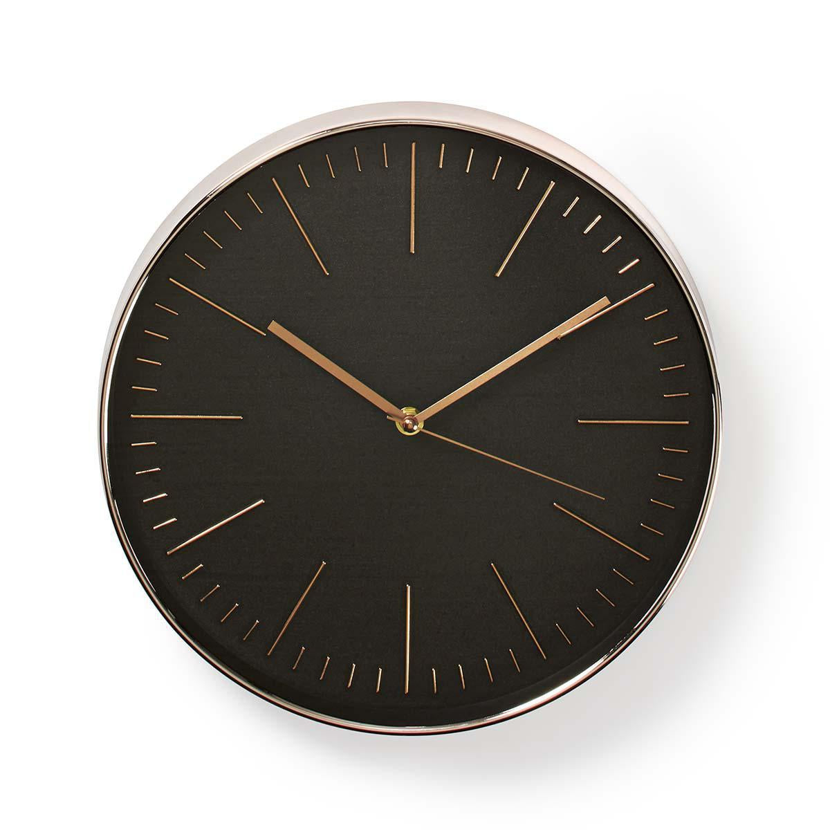 Wall clock | Diameter: 300 mm | Plastic | Rose Gold / Black